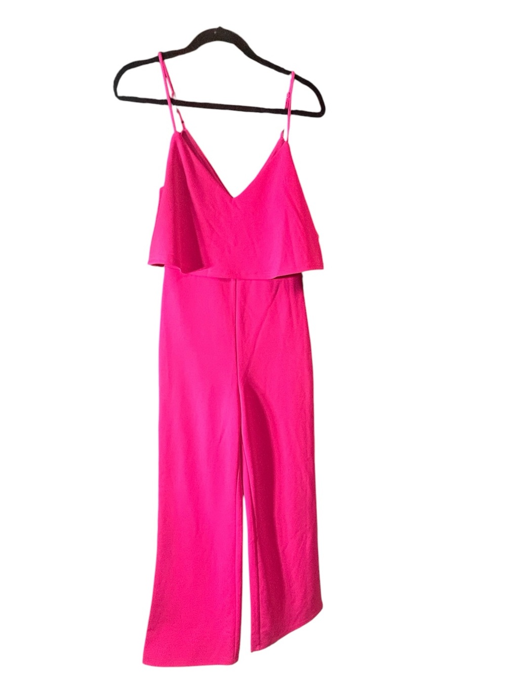 BEBE XS Hot Pink Spaghetti-Strap Wide-Leg Jumpsuit NWT